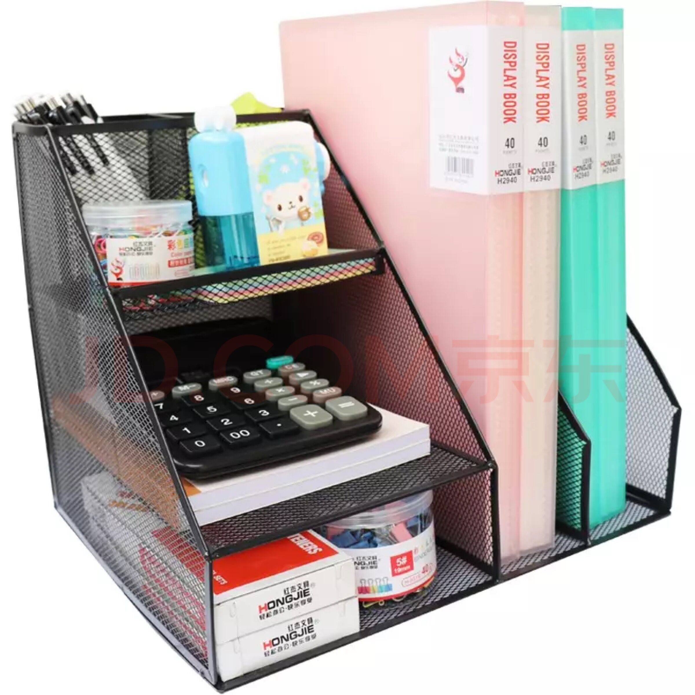 资料金属网状二格整理收纳架