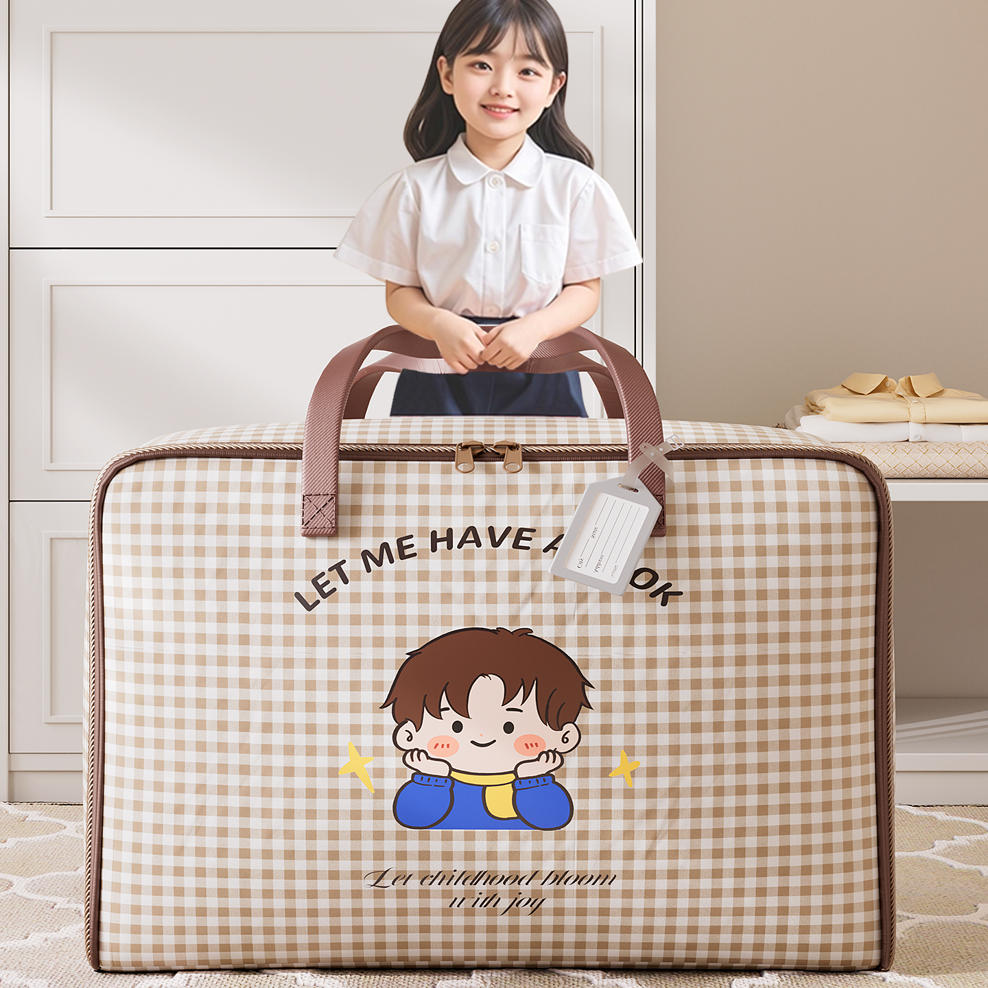 幼儿园被子收纳袋儿童专用装衣服棉被行李袋牛津布搬家打包手提袋