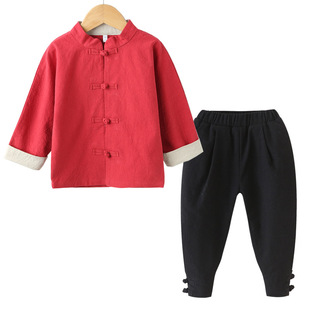 漢服男女童民國學服套裝 拍照影樓 春秋兒童古裝 中國民族風演出服裝