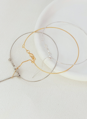 14K包金手镯圈保色加强批花万能伸缩调节手环圈diy配件自制手链