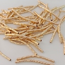 14K包金保色批花彎管刻面斜紋空心CS管手串DIY配飾材料