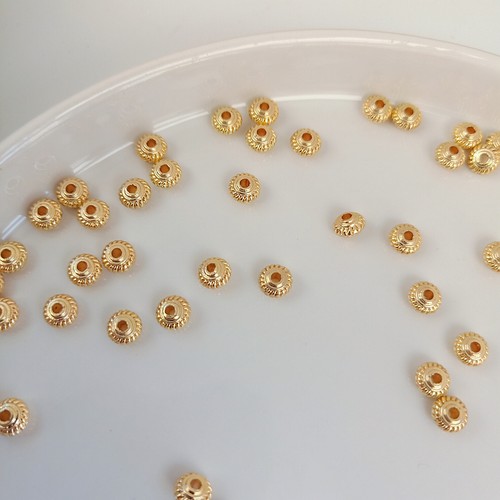 diy包金齿轮手工项链饰品飞碟珠