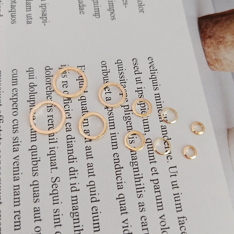 14K包金珠保色闭口圈手链项链链接片垫片无开口小圆圈diy饰品配件