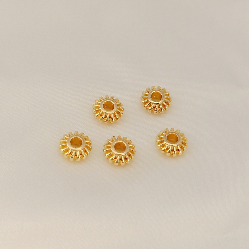 diy包金齿轮项链手工饰品飞碟珠