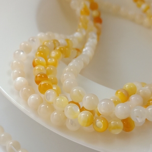 天然澳洲珍珠贝壳散珠子圆珠白蝶贝黄金贝串珠散珠半成品DIY材料