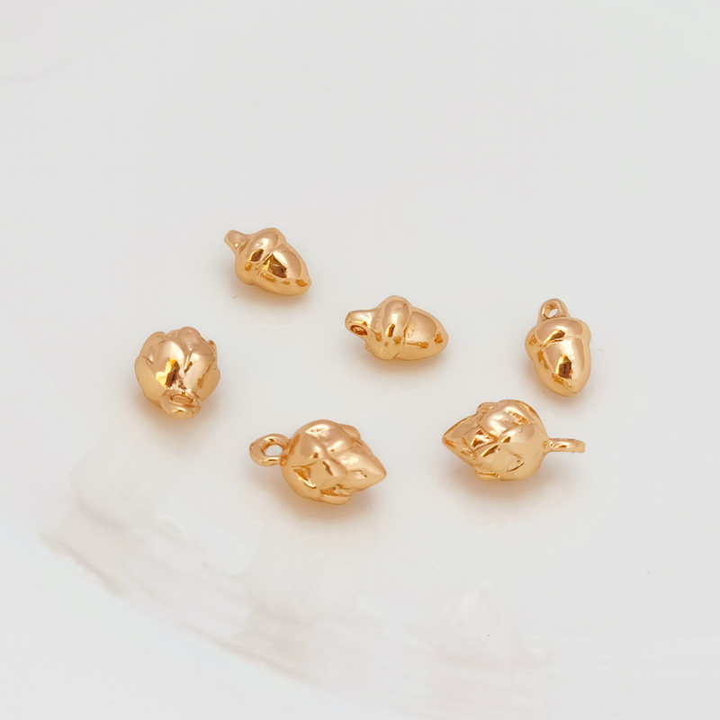 14K包金保色花苞花朵松子小松果吊坠手链项链手工DIY饰品配件材料