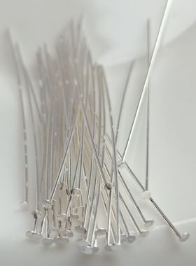 保色银T针平头针铜包银新品手工diy饰品配件