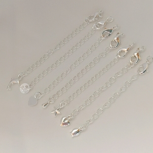 铜包银保色爱心水滴五角星多款 尾链延长链自制手链项链手工diy 式