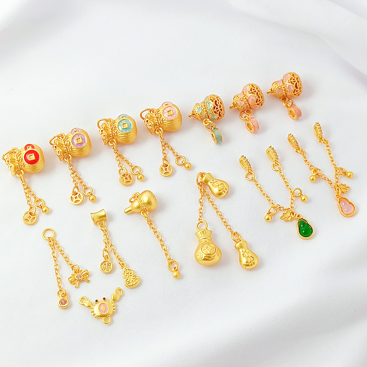 天使街保色沙金滴油葫芦钱袋吊坠