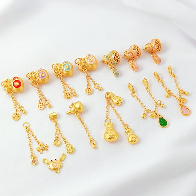 天使街保色沙金滴油葫芦钱袋吊坠