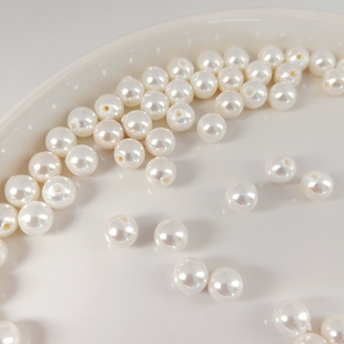 天然半孔贝壳珍珠收尾手工DIY配件镶嵌散珠圆珠自制耳钉饰品材料