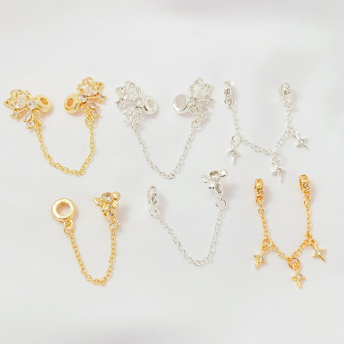 强保色18K包金蝴蝶星星安全链条