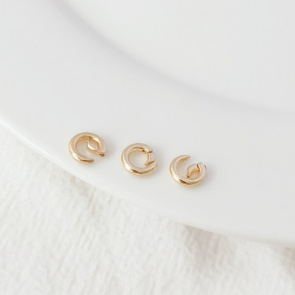 14K包金保色光面开口链接扣圈卡扣G形扣手工DIY手链项链圆圈配扣