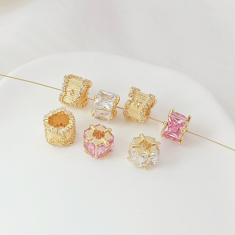 镶梯方桶珠满天星锆石大孔隔珠