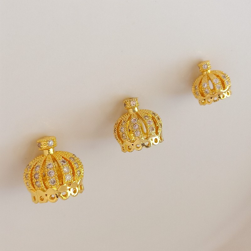 diy包金锆石项链手工花托