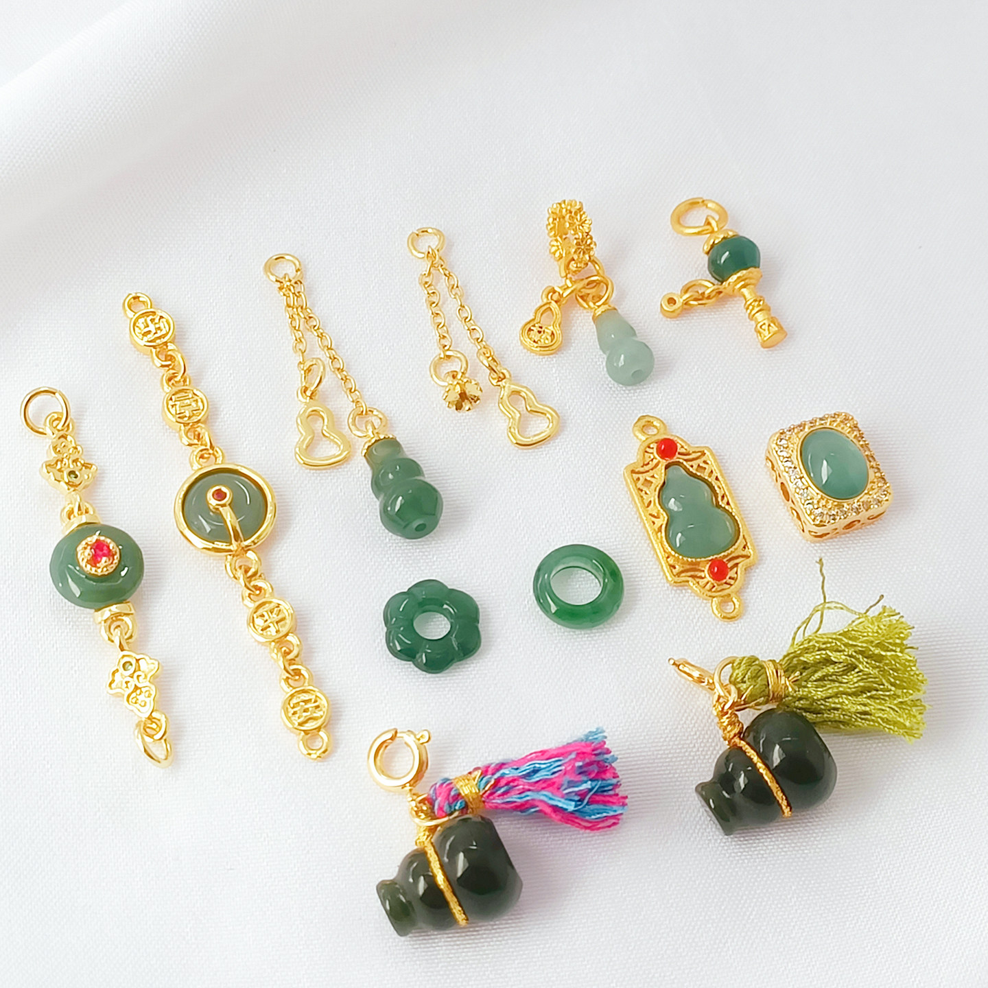 保色铜镀18K包金镶锆石葫芦流苏吊坠手工diy手链项链饰品配件材料,饰品/流行首饰/时尚饰品新,其他DIY饰品配件,淘宝优惠券,粉丝福利购,淘宝优惠卷