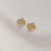 14K包金保色英文字爱心吊坠手链项链耳环耳饰手工DIY饰品配件材料