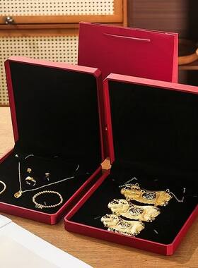 金猪牌首饰盒戒指项链八角手镯手链项圈收纳盒结婚三金五包装新款