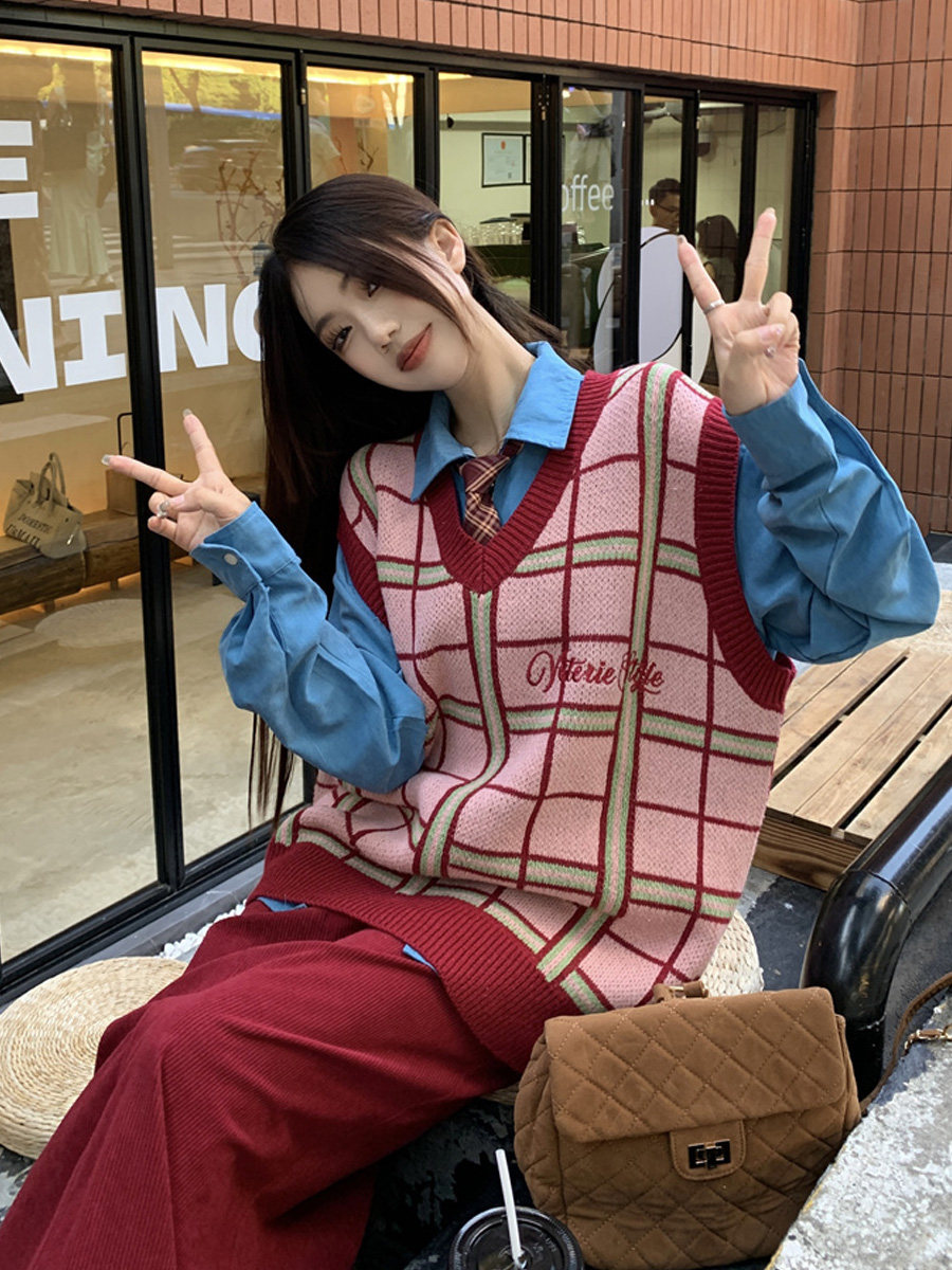 大码女装学院风减龄套装宽松显瘦