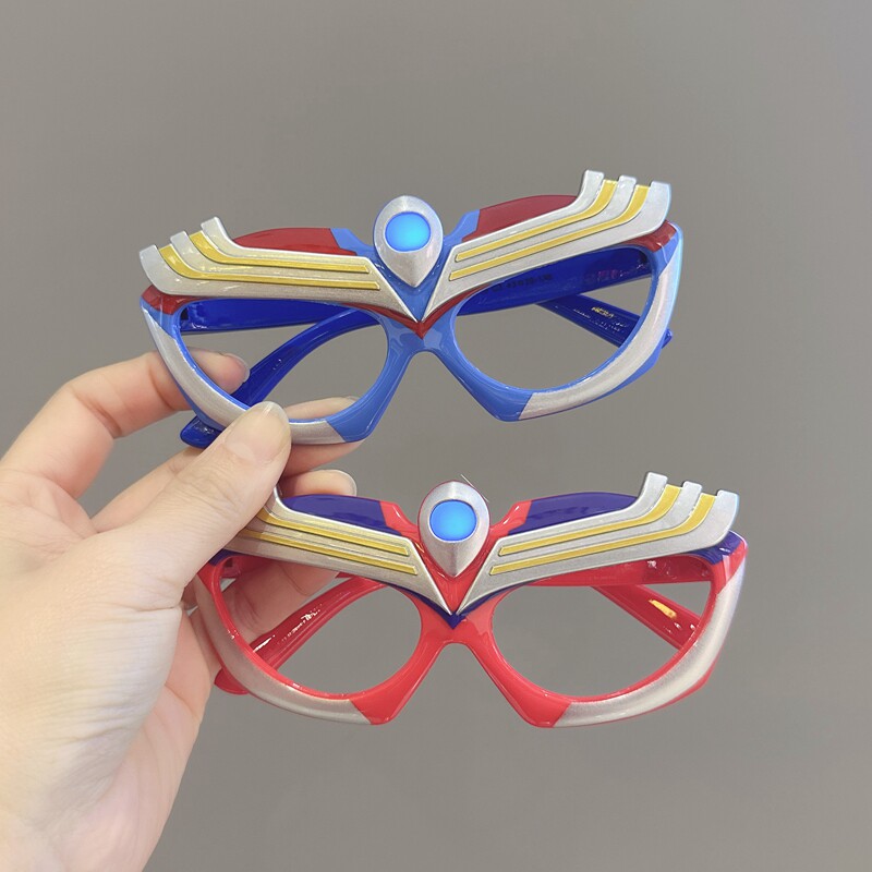 儿童眼镜框男女童可爱卡通奥特曼眼镜框架宝宝帅气硅胶软腿眼镜潮