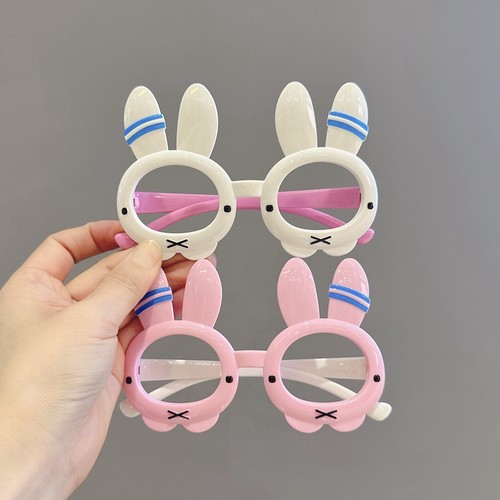 儿童眼镜宝宝可爱卡通小兔子眼镜框女童装饰拍照女孩百搭眼镜框架