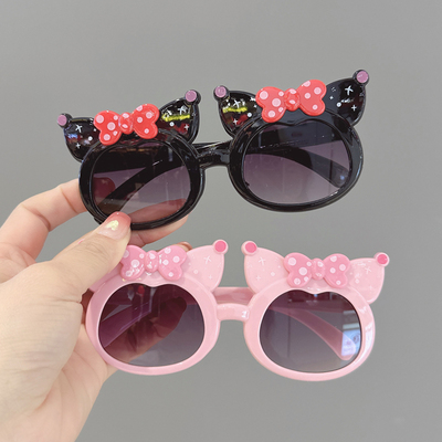 儿童库洛米眼镜女童可爱卡通遮阳太阳镜防紫外线女孩拍照装饰墨镜