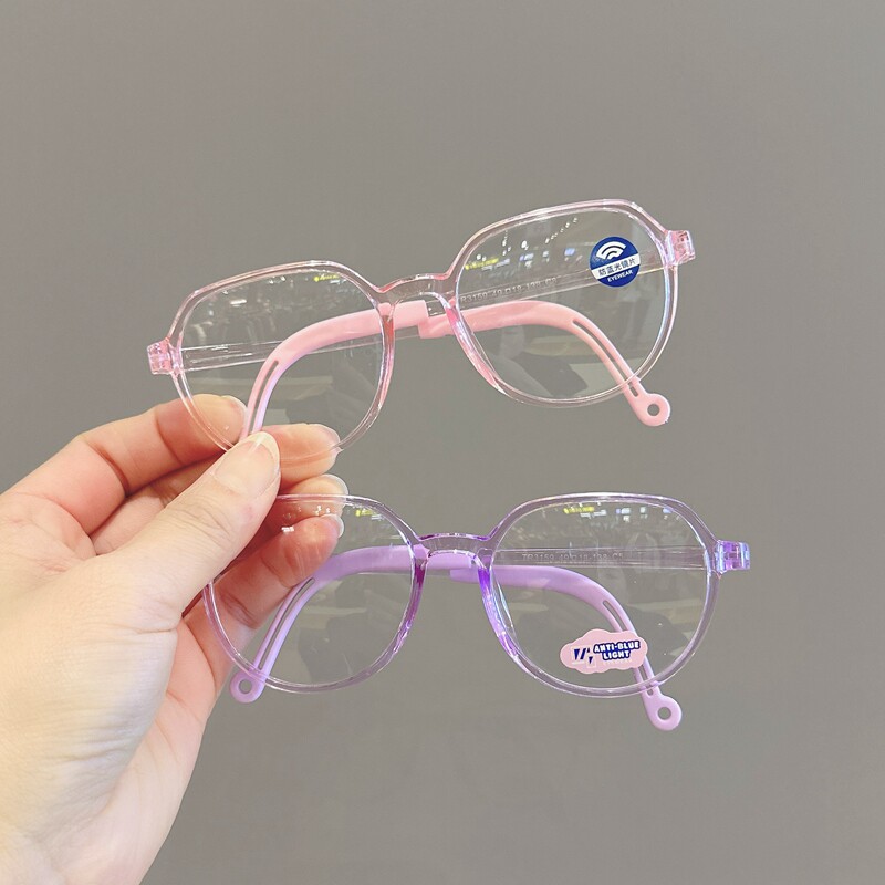 儿童防蓝光硅胶眼镜男女童上网课抗疲劳护目镜小学生无度数平光镜