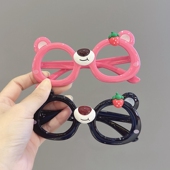 儿童眼镜框女童可爱草莓熊眼镜架宝宝卡通小熊硅胶软腿玩具眼镜潮