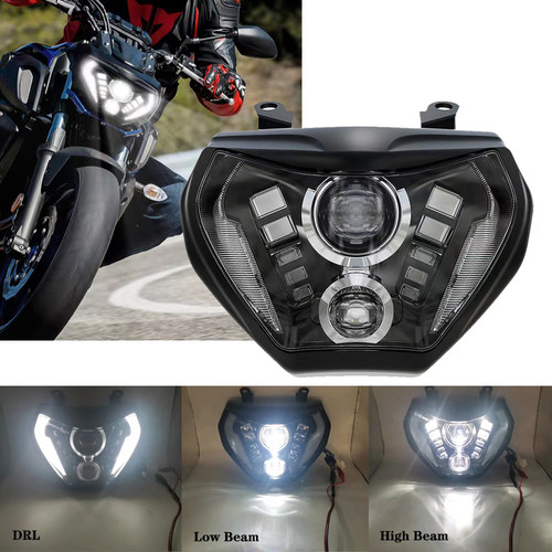 雅马哈摩托车led大灯改装机车前照灯高低光头灯 Yamaha MT09 FZ09