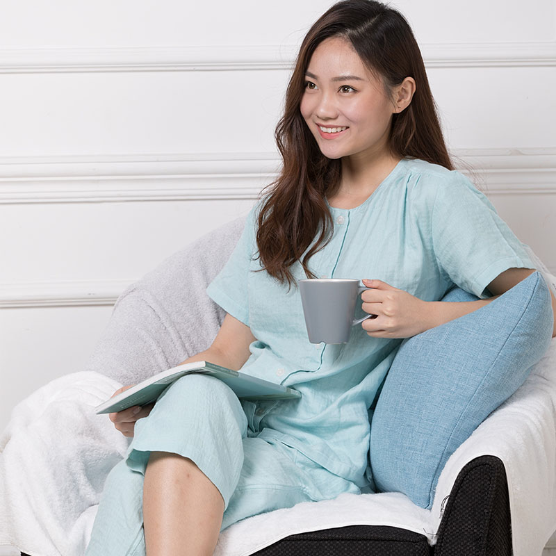 商场同款uchino内野棉花糖三重纱女士短袖家居服套装夏季薄款短袖