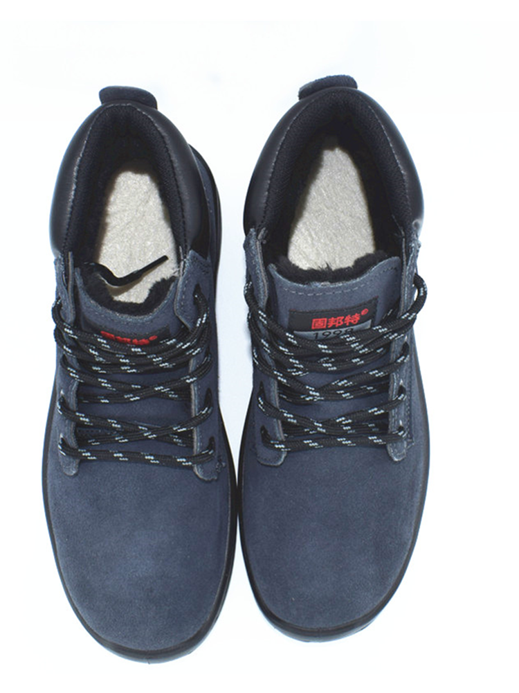GUBANG TEJIA VELVET WARM COTTON ELECTRIC WELDING WORK HIGH-TOP LABOR PROTECTION SHOES OIL-RESISTANT ANTI-SMASHING ANTI-PUNCTURE WINTER PURE LEATHER SAFETY SHOES