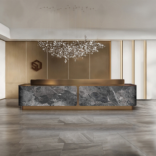 酒店大厅收银台吧台高端定制轻奢公司前台接待台民宿宾馆接待桌