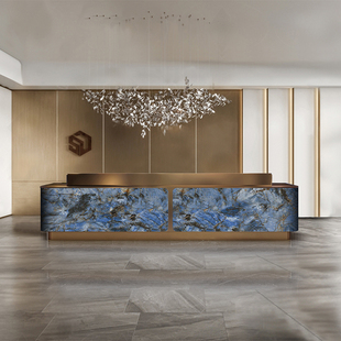 酒店大厅收银台吧台高端定制轻奢公司前台接待台民宿宾馆接待桌