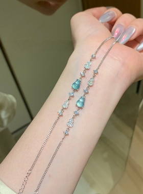 天然翡翠手链女款时尚百搭小众设计感高级轻奢气质