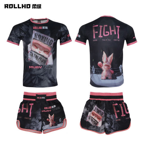 柔猴拳击兔子MMA格斗训练运动套装速干透气短袖短裤UFC健身服定制 - 封面