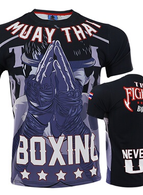 搏击健身短袖MMA泰拳击散打训练运动T恤UFC综合格斗擂台武林风