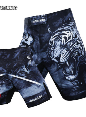 MMA老虎格斗运动搏击训练短裤男女柔术速干耐磨UFC健身比赛泰拳击