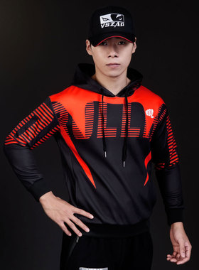 柔猴蛇纹身红色运动休闲卫衣格斗泰拳击健身拉链秋冬MMA新款外套