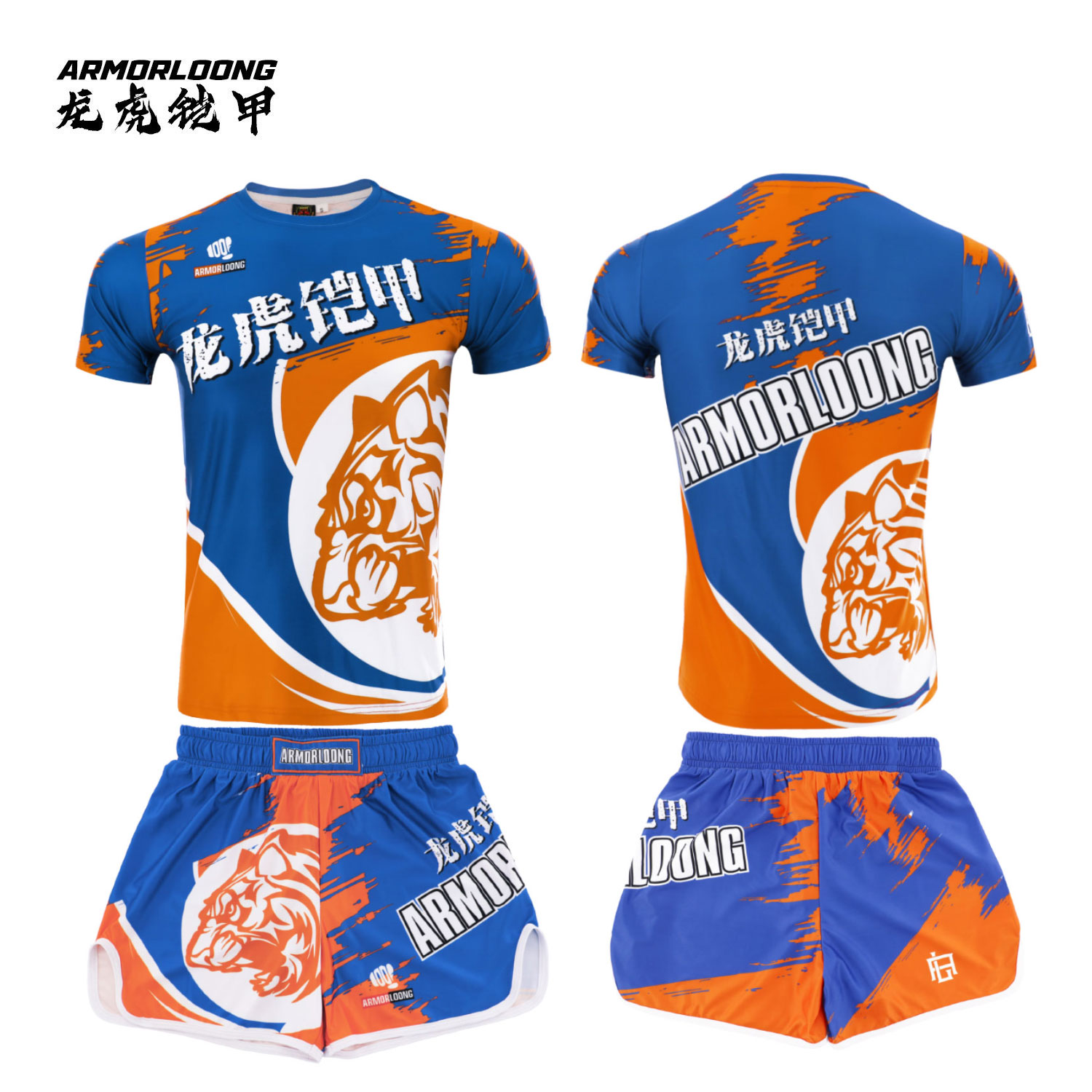 MMA虎刃搏战纹身速干运动服男格斗泰拳击武术短袖短裤搏击服套装