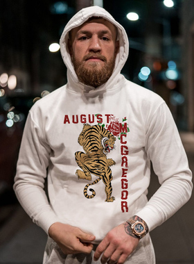 嘴炮康纳麦格雷戈UFC健身老虎套头卫衣男MMA外套搏击格斗训练帽衫