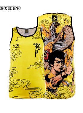 李小龙mma运动健身背心速干透气无袖拳击综合格斗男UFC搏击服定制