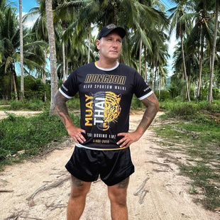 搏击俱乐部拳馆运动泰拳击速干MMA短袖T恤男女UFC老虎格斗健身服