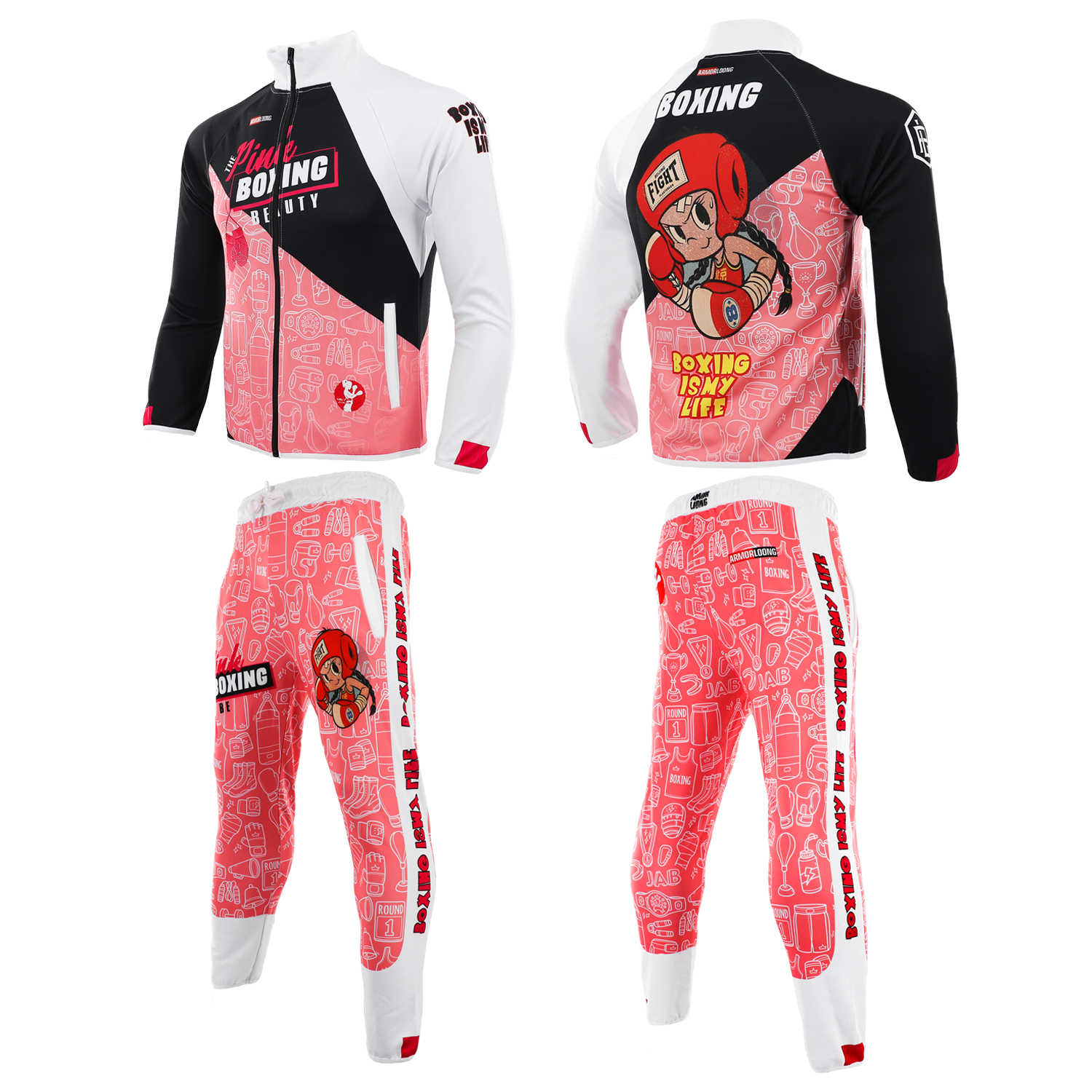 搏击拳击服龙虎铠甲定制格斗mma
