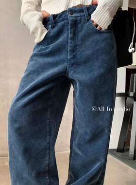 ALL IN韩版2025冬季新款新款气质时髦百搭显瘦加绒保暖直筒长裤女
