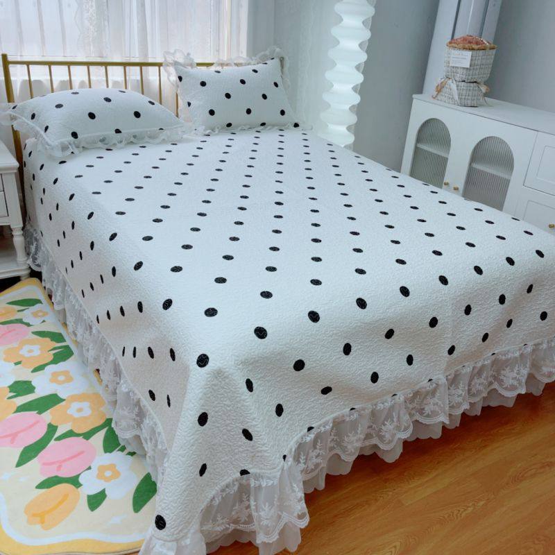 2025新款纯棉雪纺蕾丝款公主风床盖三件套四件套大尺寸全棉四季,床上用品,床盖,淘宝优惠券,粉丝福利购,淘宝优惠卷
