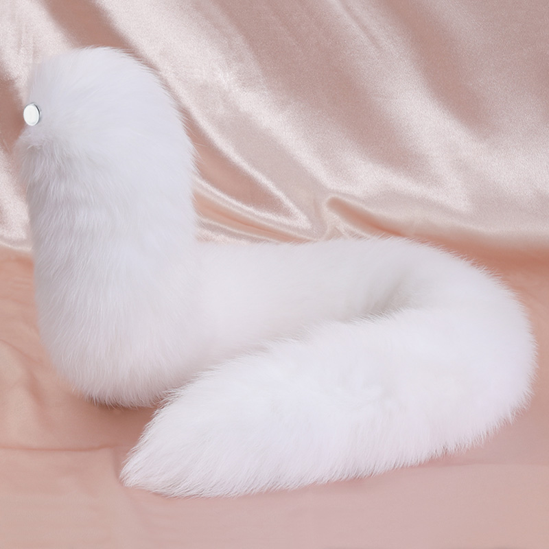 定制真毛尾巴金属配件磁吸腰丝带