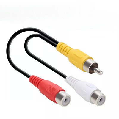 纯铜AV一分二转换线音频一公二母