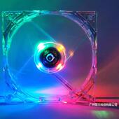 透明电脑机箱风扇8CM蓝光12CM彩色14厘米酷炫红灯LED散热器静音