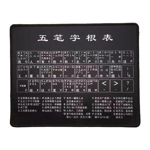 五笔字根鼠标垫新手打字口诀表