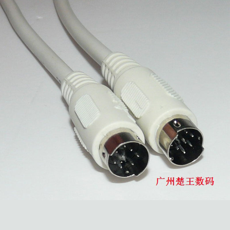 圆头8针公对8针公线 电视盒线 八针s端子线 a对a 数据线 约1.5米